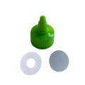 Screw Plastic pp Push Screw Caps 20mm 24mm 28mm Green Plastic sharp Mouth Twist Cap