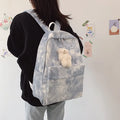 Recycled School Bag  Kids Pink Blue Tie Dye Backpack for Girls Boys Teens