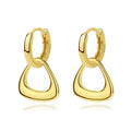 New Arrival Silver 925 18K Gold Plated Pendant Earring Hollow Out Geometric Triangle Shape Hoop Earrings