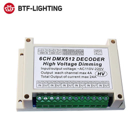AC110-230V Input 6 Channels DMX DIMMER High Voltage Dimming HVDIM 6Ch Dmx512 Decoder