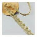 New Special Design Lace Trim Fringe Gold 2 cm Flower Guipure Boutique Golden Lace Trim for Dress Garment BJDB82