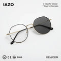 New Retro Round Frame Metal Eyeglasses Myopia Glasses Frame Fashion Anti Blue Light Glasses Photochromic Glasses
