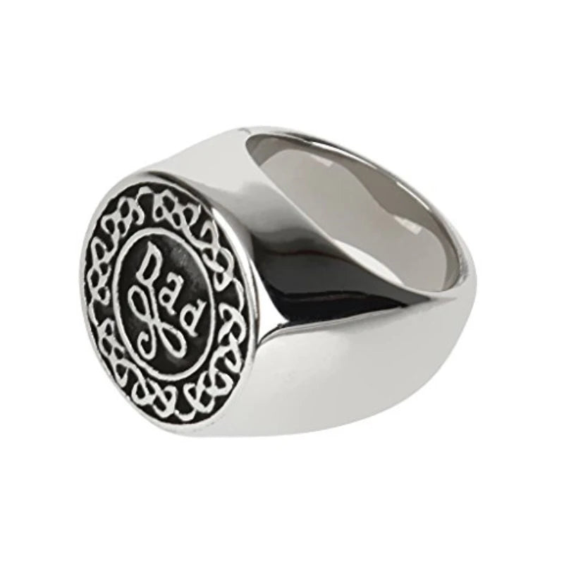 Stainless Steel Dad Ring Cremation Urn Memorial Ash Keepsake Ring Jewelry Vintage Holder Papa Father Holder Casket 10 Size 8