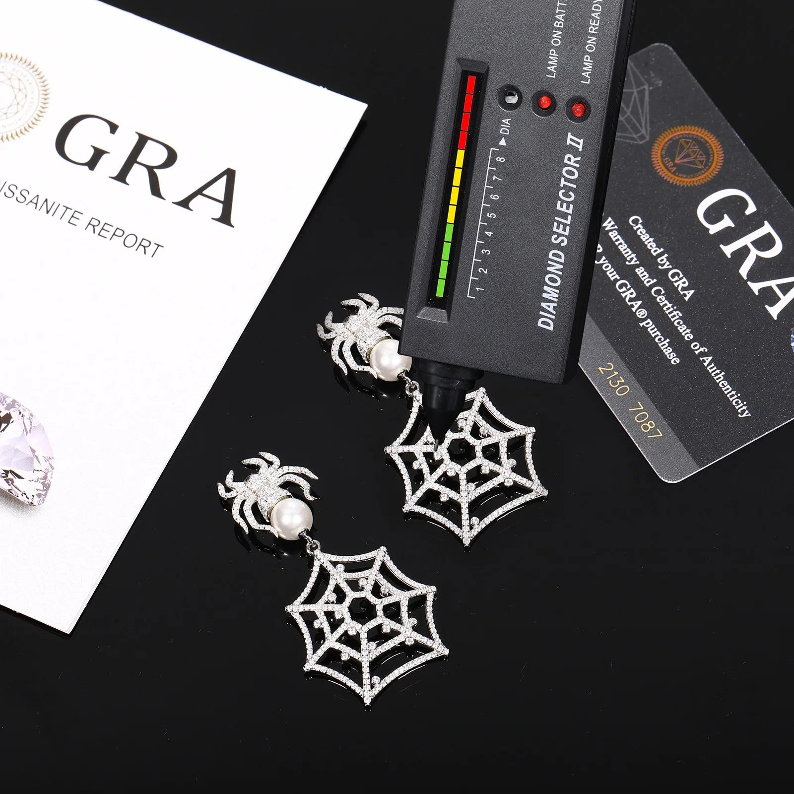 Hight Quality Fine Jewelry Fashion Spider-Web Shape 925 Sterling Silver Vvs Moissanite Stud Dangle Earrings Men