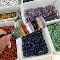 New Arrivals 16-17mm Inner Diameter Healing Crystals Jewelry Natural Colorful Mixed Quartz Circle Crystals Rings for Sale