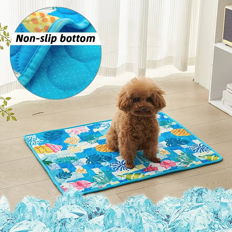 OEM/ODM Summer Ice Silk Pet Cooling Blanket Extra Large Dogs Cooling Mat for Kennels Crates Cars Indoor Outdoor