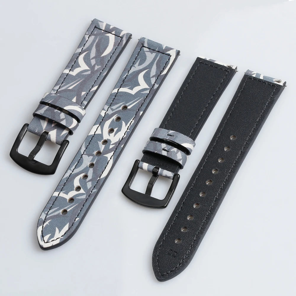 Luxury 20mm 22mm Genuine Leather Wrist Watch Band Strap for Watch Accessories & Parts