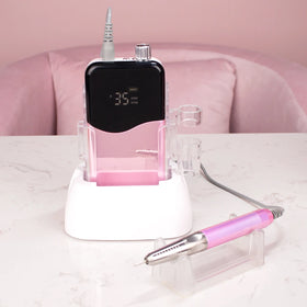 GRS 100% Recycle Customize Private Label Rechargeable Nail Drill 85W 35000 Rpm Professional Cordless Electronic Nail Drill