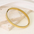 Wholesale Stylish 18K Gold Plated Stainless Steel Simple - Style Textured Bracelet - Fashion Jewelry for Unisex