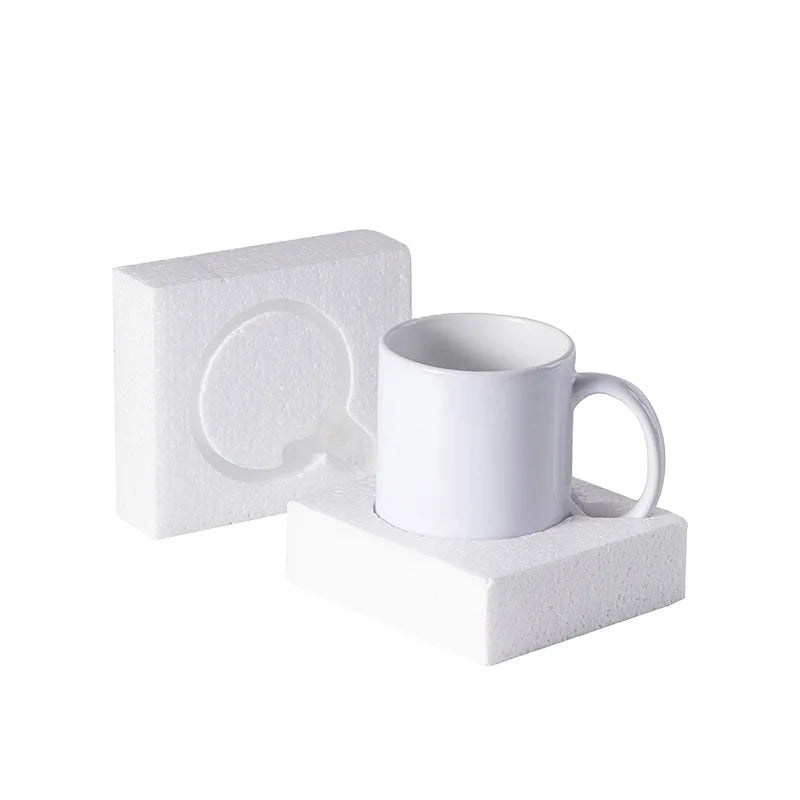 PYD Life Wholesale Factory EXW Cheap Price 11oz Custom Blank White Stoneware Sublimation Blanks Coffee Mug with White Foam Box