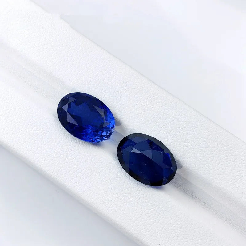 Lab Grown Blue Oval Sapphire Stone Beads Cheap Price for Sale