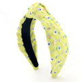New Spring and Summer Hand Sewn Sequin Crystal Flower Pearl Beads Headband Top Knotted Designer Fashion Bling Hairband for Women