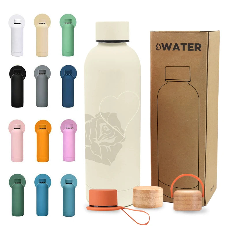 Custom Logo Economic Friendly Vacuum Flask 304 Stainless Steel Water Bottle with Leakproof Lid