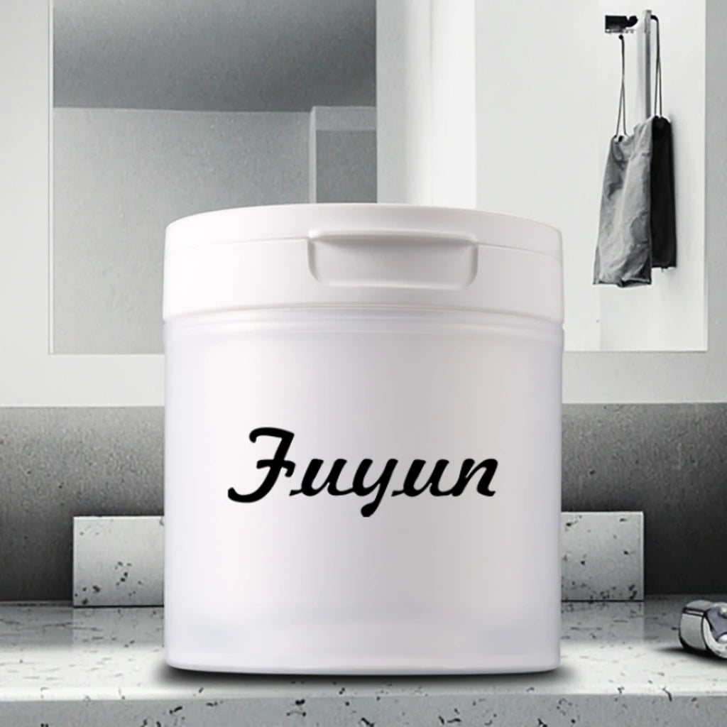 White Plastic PP Cosmetic Jars Flip Top Cap for Facial Body Scrub Toner Eye Cream Cotton Pads Container Including Tweezer Spoon