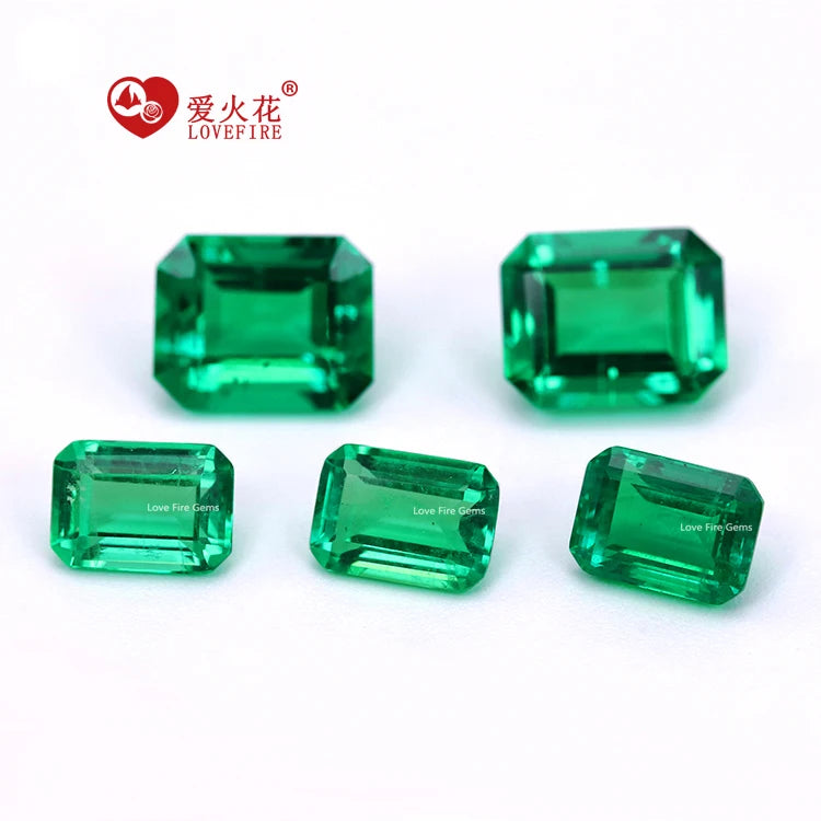 Wholesale Oval Octagon Emerald Stone Price Loose Gemstone Hydrothermal Synthetic Colombla Lab Grown Emerald