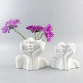 Hotsell Elegant Face Resin Vase Art Deco Design Sculpture Flower Plant Pot Home Decoration Resin Crafts