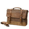 Men's Genuine Leather Vintage Shoulder Briefcase & Messenger Bag with Custom Logo for Business Use