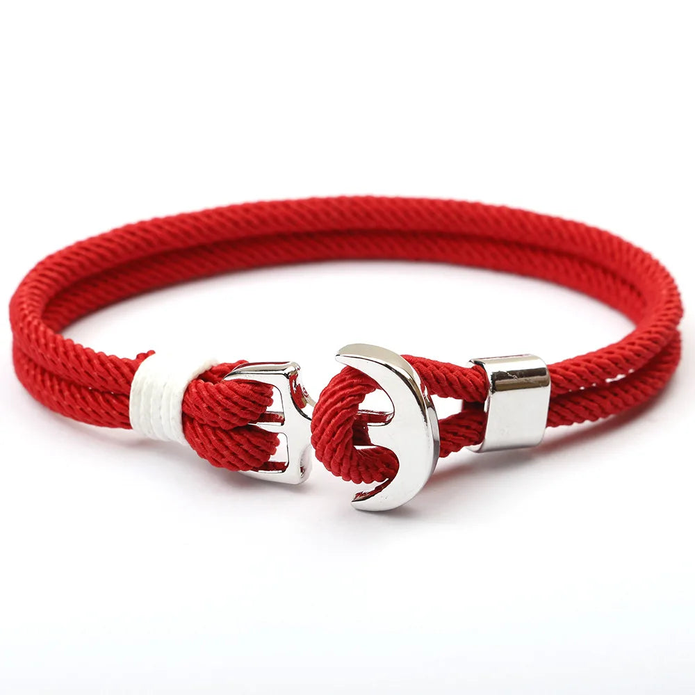Meaningful Lucky Year Red Rope Accessories Non Tarnish Stainless Steel Bracelet Navy Anchor Bracelet Gifts for Women Men