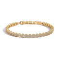 European and American Fashionable Tennis Chain Zircon Hip Hop Copper Plated 5mm Couple Bracelet