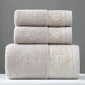 Luxury 3 Pieces/set 100% Pure Cotton Bath Face Hand Towel Sets Bathroom Gift Towels Set with Embroidery