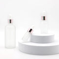 5ml 15ml 20ml 30ml 50ml 100ml Glass Skin Care Packaging Frosted Essential Oil Dropper Bottle Serum Bottle with Rose Gold Dropper
