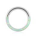 G23 Titanium Opal Cartilage Earring Fire Opal Septum Clicker Nose Ring Hoop Segment Helix Daith Ring Piercing Jewelry Wholesale