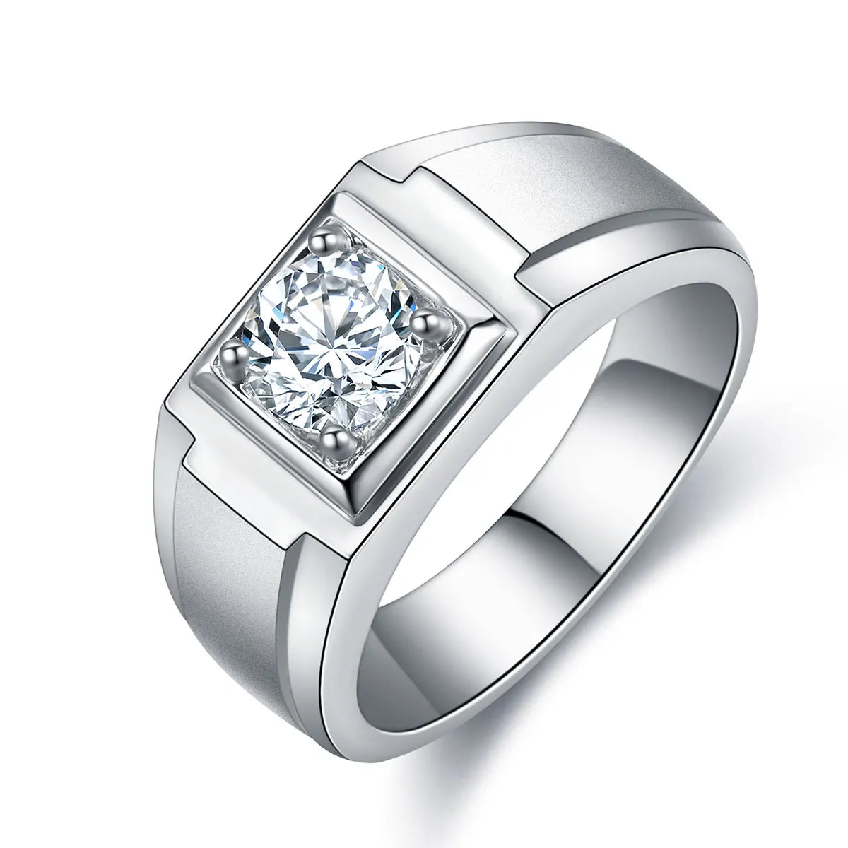 Anster Wholesale S925 Men Ring Wedding Band 1ct Solitaire Ring