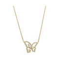 Shiny Zircon Butterfly Pendant Necklace for Women Vintage Style Fashionable Temperament Every Collarbone Chain Gift MegaBDM