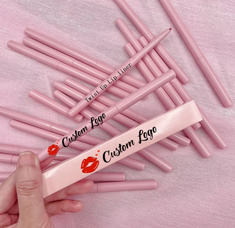 Wholesale Pink Vegan Retractable Creamy Lip Liner Custom Logo Makeup Pigmented Lipliner Pencil for Black Women