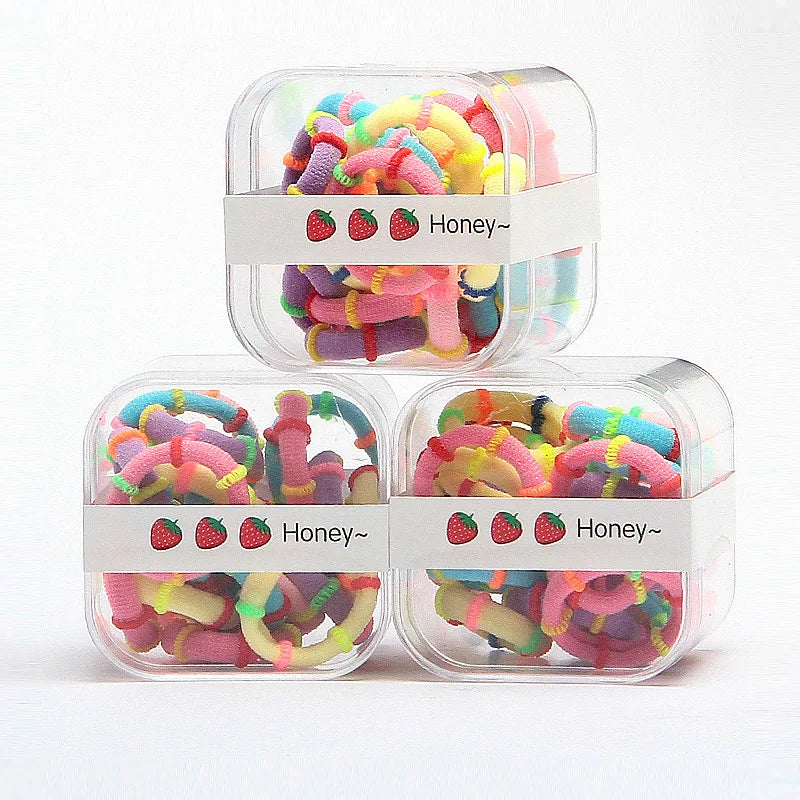 Colorful Nylon Elastic Hair Bands Rubber Band Headband Hair Accessories with Box for Ponytail Holder