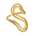 Niche Design Simple Personality S Shaped Creative Irregular Geometric Open Adjustable 18K Gold Ring