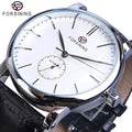 Forsining New Men Casual Mechanical Watches Minimalism Ultra Thin New Fashion Genuine Leather Strap Business Sports Wristwatch