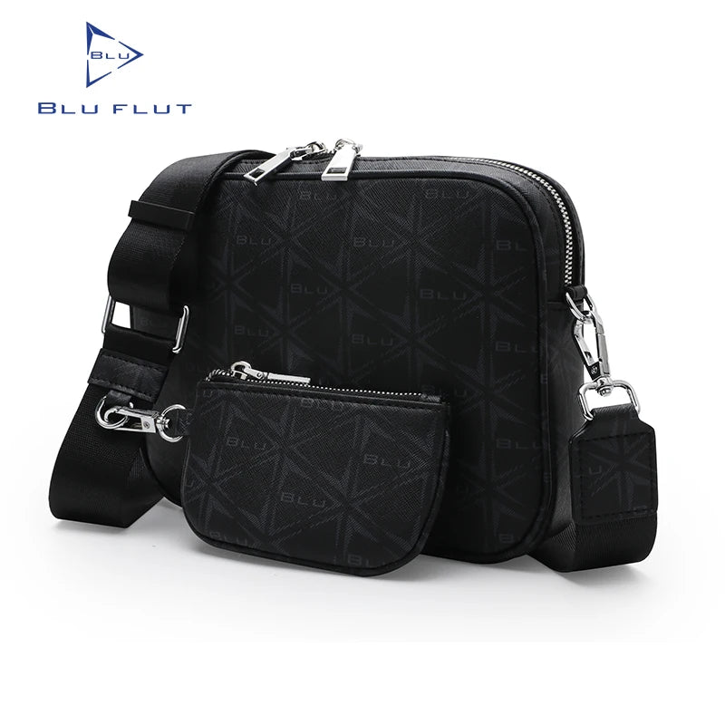 Bluflut Custom Messenger Bag for Men Custom Crossbody Bags Custom Shoulder PU Leather Bag for Men