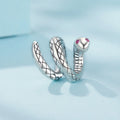 Jiang Yuan 925 Sterling Silver Charm Pave Setting CZ Oxidized Silver Brilliant Jewelry Charm Snake Charm for Banquets