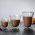 Office Double Layer Transparent Heat Resistant Glass Tea Cup Food Grade Double Walled High Borosilicate Coffee Mug