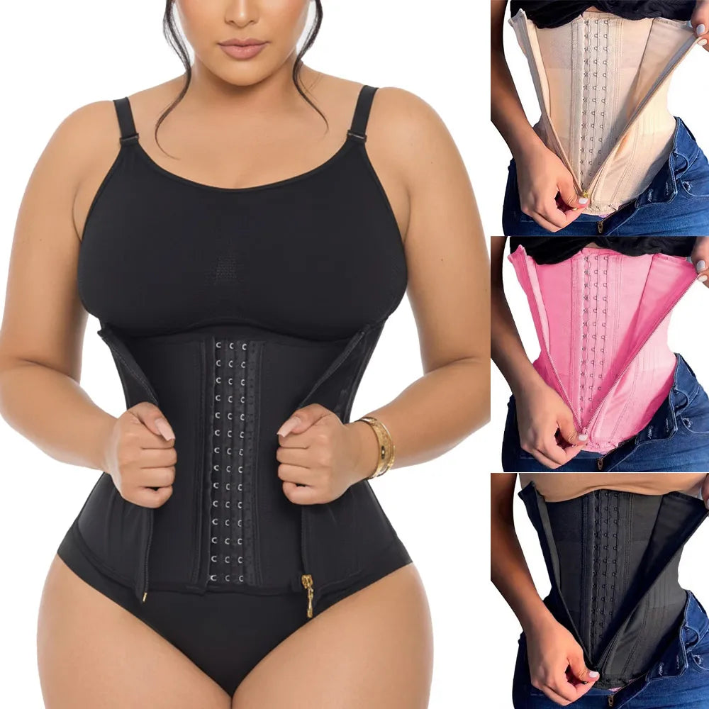 Powernet Good Quality 3-in-1 Underbust Corset Tummy Slimmer Invisible Shaping Girdle for Flat Stomach Waist Slimming Latex