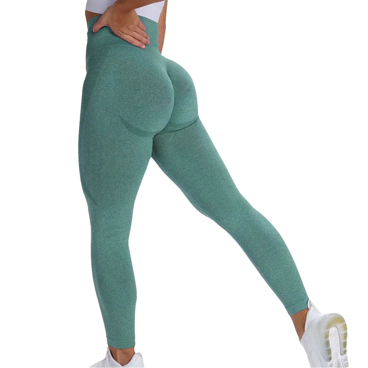 Green Ropa Deportiva Mujer Breathable Seamless Sports Fitness Yoga Workout High Waist Running Gym Contour Leggings for Women