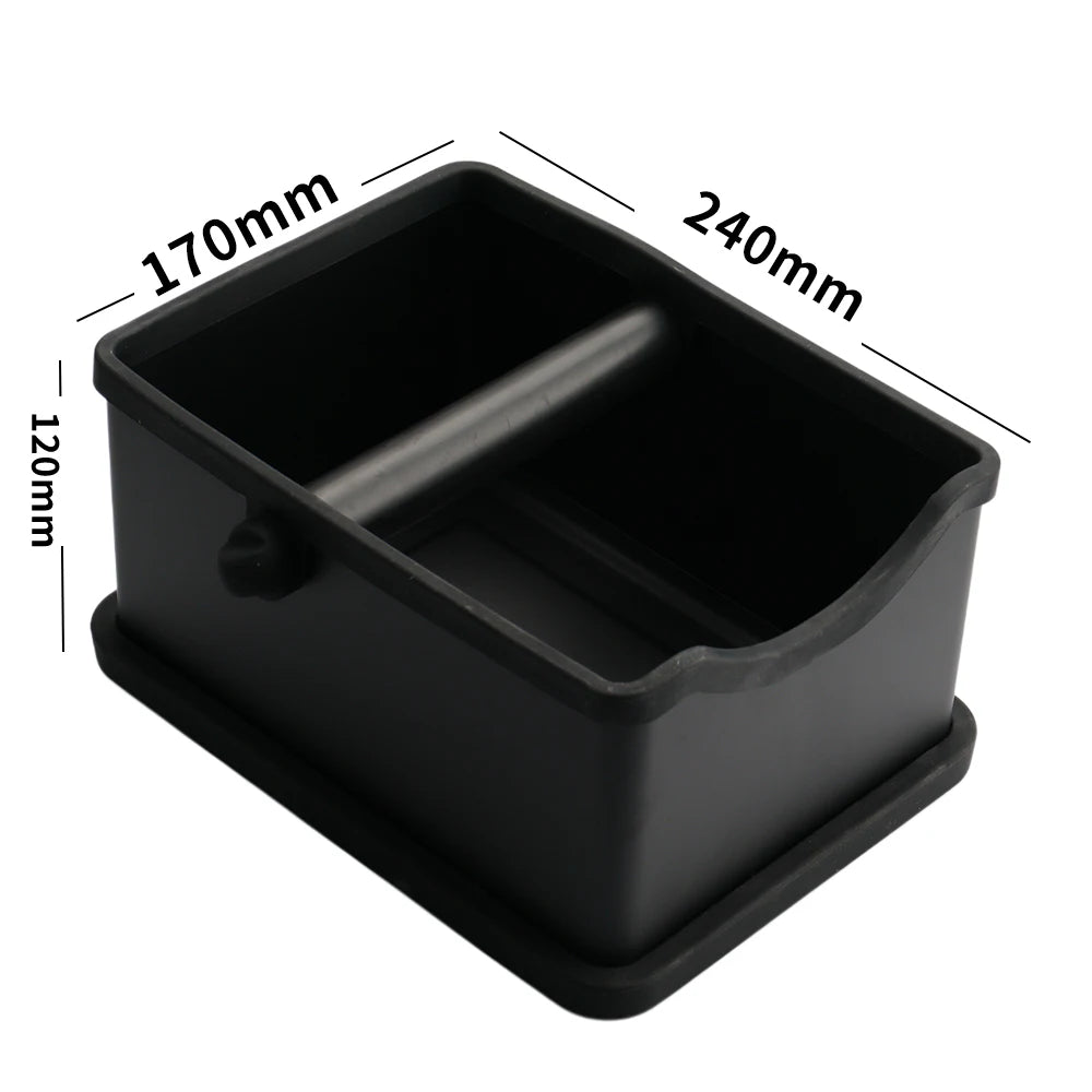 Professional Stainless Steel Coffee Knock Box Kitchen Bar Barista Tools Silicone Case Black Metal Espresso Portafilter Knock Box