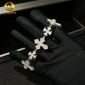 New Arrivals Fashion Popular Resizable Cross Infinity Hip Hop Style 925 Silver Women Men Moissanite Bracelet