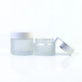 Empty 5g 10g 15g 20g 25g 30g 50g 60g 100g Frosted clear Flat Shoulder Cream Glass Jar with Silver/ Rose Gold plastic Cap