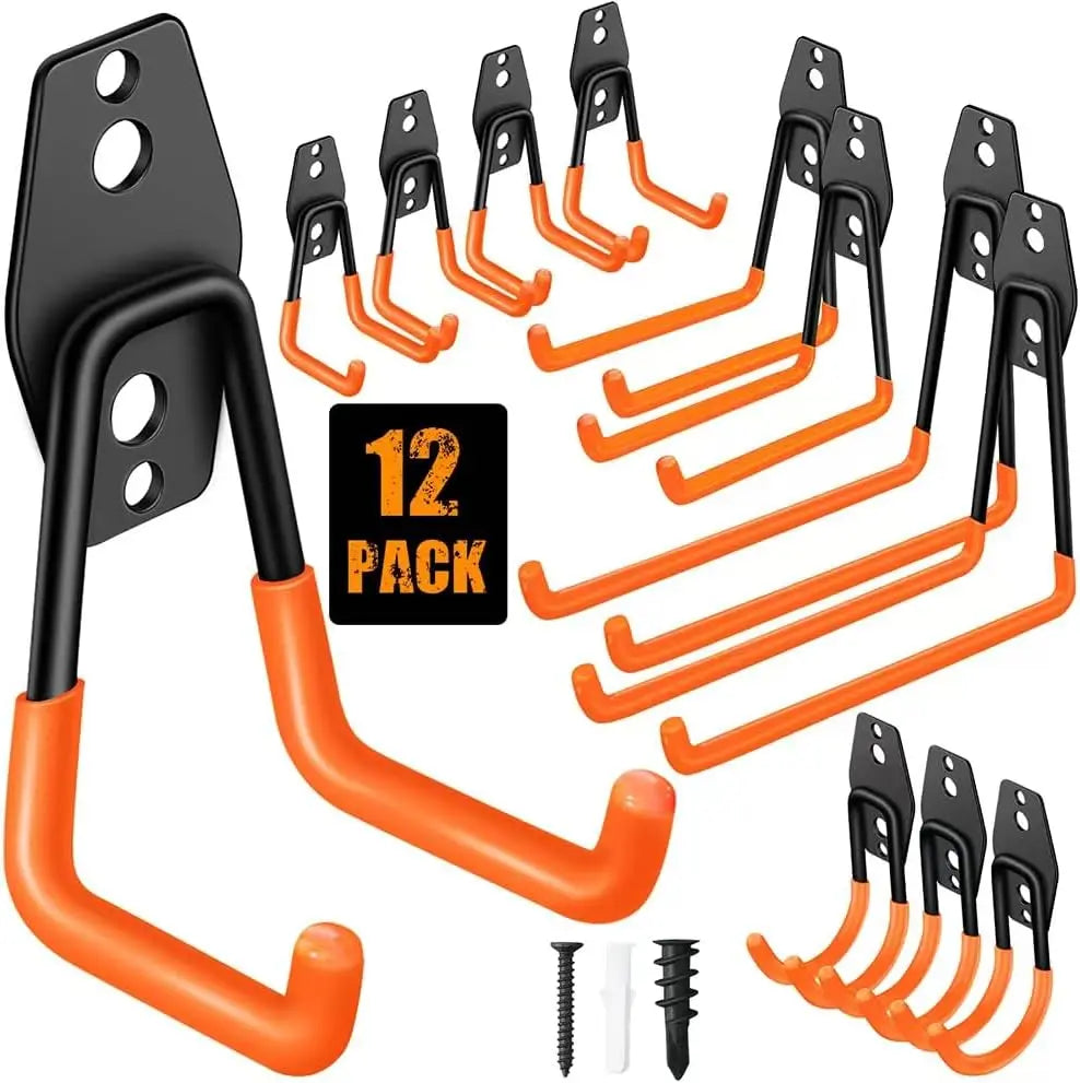 Garage Hooks Inteli-topia Steel Garage Storage Hooks Utility Double Heavy Duty for Organizing Power Tools Ladders Bikes Bulk