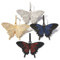 Popular Purple Butterfly Cuba Pendant Necklace with Zircon Gold Jewelry Fashionable Bling Diamond for Women Men Big Necklaces