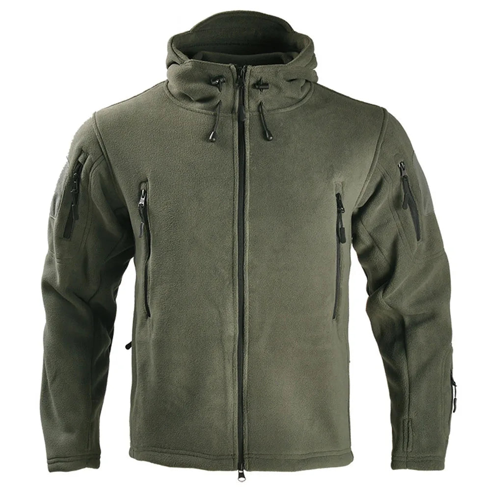 Sturdyarmor Outdoor Coat Green Winter Hoodie Gear Equipment Clothing Men'S Fleece Battle Tactical Jacket With Hat