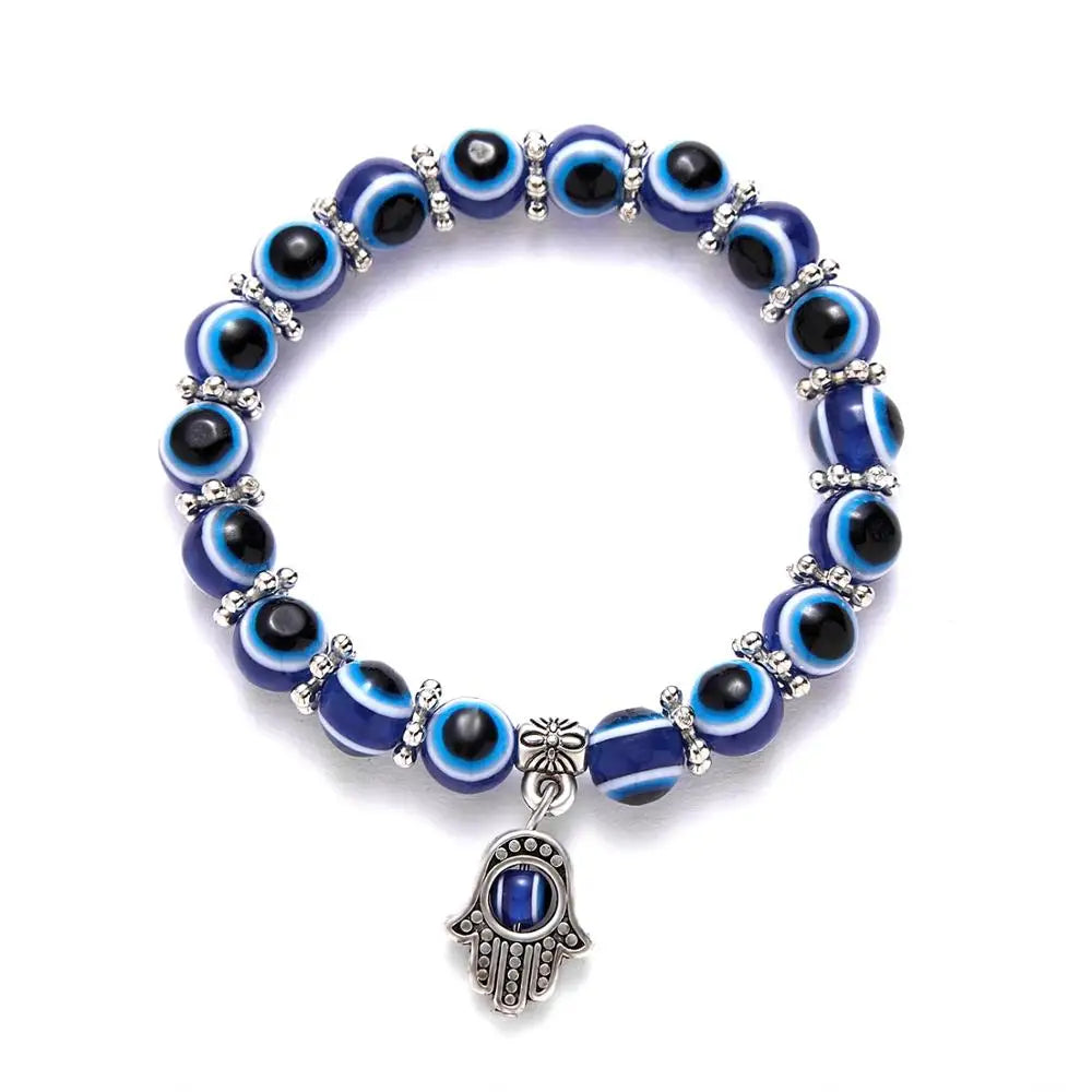 Women's Mixed Blue Resin Evil Eyes Healing Crystals Bracelet Personalised Fashion Chain & Link Jewelry Cheap Spiritual Gift