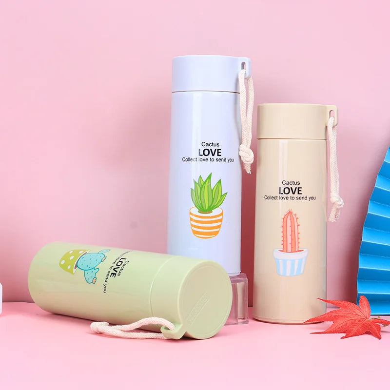 400ml Wholesale Plastic Casing Glass Bottle Water Cup Kid Cute School Drinking Hiking Sport Glass Water Bottle