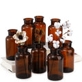 Amber Glass Flower Vase Small Bud Vases Decorative Glass Bottles Modern Apothecary Jars Home Decor Dining Table Wedding Hand
