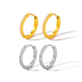 Women's Customized Luxury Stainless Steel Geometric Minimalist Earrings Waterproof Gold Plated with Zircon Stones Trendy Style