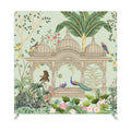 Custom Fabric Mughal Garden Peacock Arch Temple Lotus Bird square Tension Fabric Photobooth Backdrop