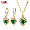 Heart Jewelry Set for Ladies Women Fashionable Jewelry Set Earrings and Necklace Sets Cubic Zirconia Factory Supply Dubai Luxury