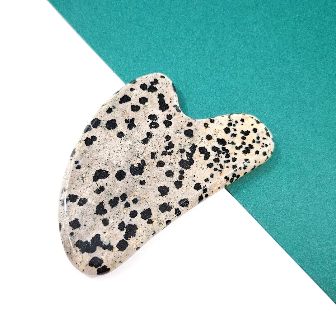 DIY Bulk Supplier Beauty Tool Natural Facial Gua Sha Massage Heart Dalmatian Jasper Facial Gua Sha